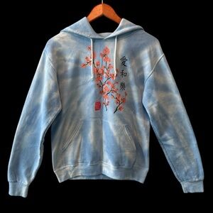 Women’s Japanese cherry blossom tie-dye hoodie Size S